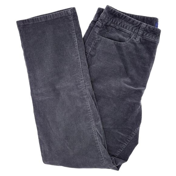 Talbots Pants Women's 12 Gray High Rise Straight Leg Corduroy Fall Academia - Picture 1 of 6